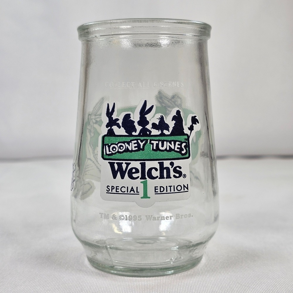 1995 Welch's Looney Tunes Special Edition 1 Bugs Bunny Baseball Jelly Jar Glass